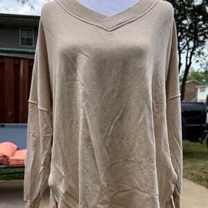 Nike Beige V-Neck Sweatshirt